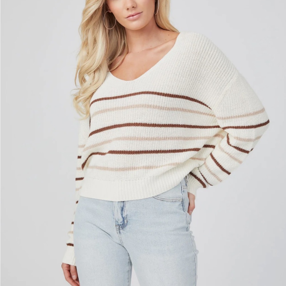 Guess Loose Knit Striped Sweater